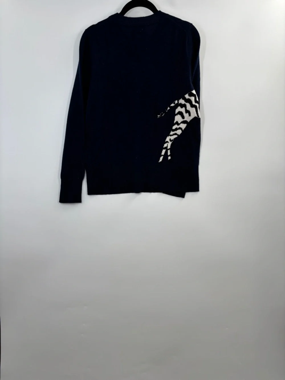 J.Crew Cashmere classic-fit crewneck sweater in zebra intarsia CO586
